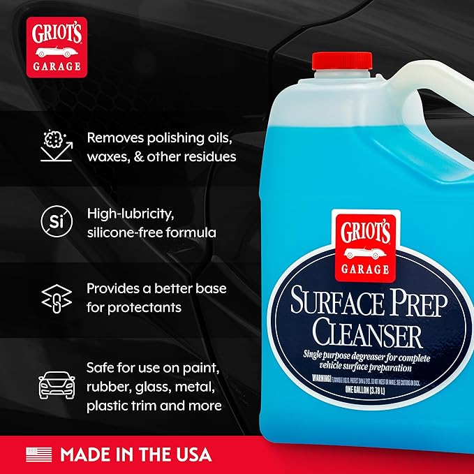 Griot's Garage Surface Prep Cleanser for Car Detailing and Cleaning – Dirt, Grime, Wax and Grease Remover – Use Before Applying Protective Surface Coatings, 10999, One Gallon