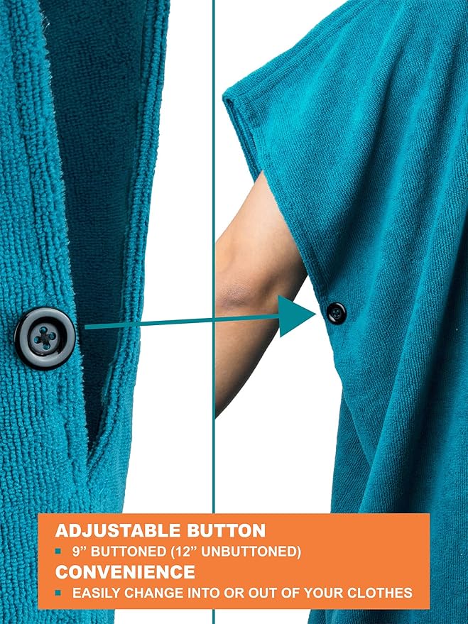 SUN CUBE Surf Poncho Changing Robe with Hood | Absorbent Quick Dry Microfiber Wetsuit Changing Towel with Pocket for Surfing Men Women