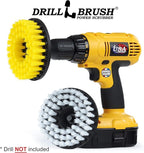 Drill Brush - 5-inch Spin Brush Cleaning Kit - Calcium, Mineral Deposits, Soap Scum, Rust - Hard Water Stain Remover - Grout Cleaner - Shower Curtain - Bath Mat - Bathroom Accessories - Shower Door