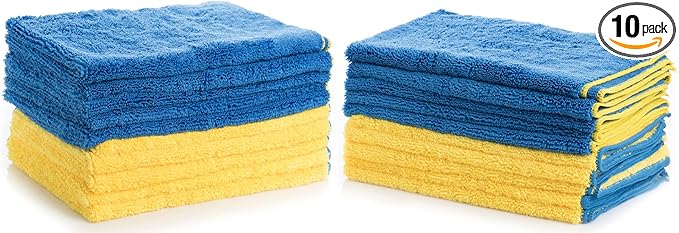 Detailers Best 79056 Professional Grade Microfiber Cleaning Cloths - Pack of 10