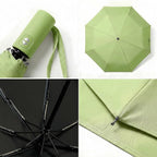 BAODINI Small UV Protection Travel Umbrella Compact for Rain and Sun UPF 50+ Windproof Portable 42 inch Umbrella for Women and Men
