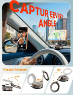 Pure Zinc Alloy Vacuum Magnetic Phone Holders for Your Car [105+LBS Suction & 3800gf Magnetic] 360° Adjustable Magsafe Car Phone Holder Mount for iPhone 17 16 15 14 13 12 Series & Android