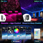 VASTFIRE Starlight Headliner Kit - 1000pcs 0.02in 9.8ft Fiber Optic Star Lights for Car with 16W RGBW, Twinkle & Music Sync, APP/Remote Control for Car Roof/Bedroom Ceiling