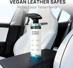 Tesla Interior Cleaner & Seat Stain Remover - Safe for White Vegan Leather - Car Detailing Kit for Model 3 Y S X Cybertruck - Cleans Dashboard, Console, Door & Upholstery Accessories