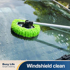 Yocada Car Wash Brush Kit Chenille Microfiber Car Wash Mop Mitt with Long Handle Scratch-Free for Car Cleaning Brush Care Truck RV SUV Boat Windshield Window with 1 Replacement Head 60"