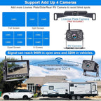HD 1080P 7 inch RV Wireless Backup Camera: 15-Min Easy Install Clear Night Vision 4 Channels Recording Touch Key Monitor Rear View Camera for Furrion Pre-Wired RVs Travel Trailers Camper Truck