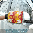 Traditional Chinese Pattern Cat Yellow Car Wash Mitt Scratch-Free Wash Mitts For Cars Washing Car Sponges For Washing
