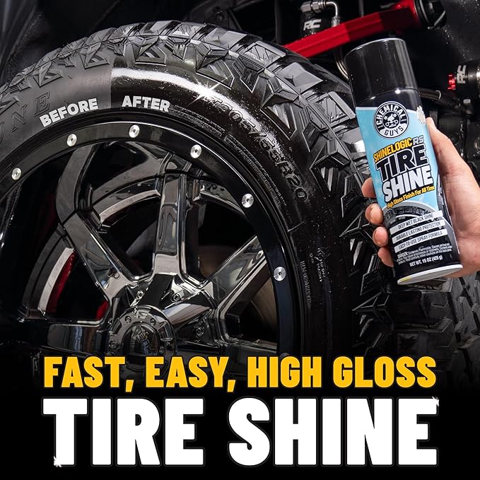 Chemical Guys ShineLogic Tire Shine Safe for Cars, Trucks, Motorcycles, RVs & More, Includes WonderWave Applicator Kit, 20 fl oz, 2 Pack