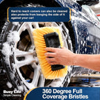 Yocada Five-Sided Car Wash Brush with 61" Long Handle No Scratch 12" Soft Bristle Brush Car Wash Cleaning Mop for Car SUV RV Truck Caravan Boat House Siding Floor