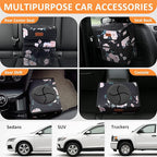 Vankor 4.2 Gallons Car Trash Can with Lid, Bag Bin Hanging Waterproof Automotive Car Garbage Cans Leak Proof Vehicle Trash Can for Truck SUV,Black Floral