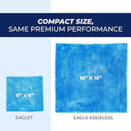 The Rag Company - The Eaglet 500 - Professional Korean 70/30 Blend; Super Plush Microfiber Detailing Towels; Perfect for Wheels, Mirrors, and More; 500GSM; 8inx8in, Blue (10-Pack)