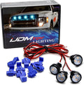 iJDMTOY 4pc Set Custom Retrofit 8000K Ice Blue Front Grille Mesh Mount LED Lighting Kit Compatible with Trucks SUVs