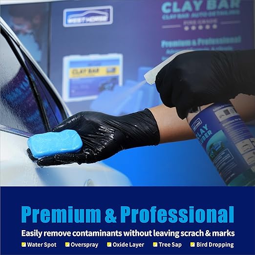 Clay Bar 400g (4x100g), Premium Auto Car Detailing Clay Bars, Automotive Clay bar Kit for Cars’Paint Surface, Metal and Glass, Prep for Sealants, Waxes and Coatings (Blue, Heavy)