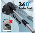 XINDELL Windshield Cleaner Tool, Car Window Cleaning Kit with 4 Reusable Microfiber Pads, Extendable Handle & 360° Rotating Head, Safety Hammer, Streak-Free Auto Glass Wiper for Car Truck SUV RV