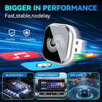 2026 Upgraded Wireless CarPlay Adapter, Bluetooth Car Play Wireless Adapter Mini 2-in-1 Android Auto Adapter, Plug & Play Zero Latency Auto-Connect, USB-A/Type-C Interface, Fits iOS 10+ & 2015+ Cars