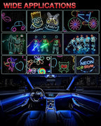 Qoope Interior Car LED Strip Lights 12V RGB LED Ambient Lighting, USB Fiber Optic Lights 5M 16 FT Interior Car Lights with for Decorative Accessories