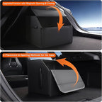 Trunk Organizer,car organizers and storage,black Leather Storage Box with lid,Fiberboard,Collapsible,15''L x 13''W x 12.4''H,2K inches³(size A)