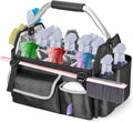 HODRANT Wearable Cleaning Caddy Organizer, Cleaning Supplies Bag with Divider & Support Pad, Cleaner Tote with Handle & Detachable Shoulder Strap, Housekeeping Storage Box with Multi Pockets, Bag Only