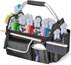HODRANT Wearable Cleaning Caddy Organizer, Cleaning Supplies Bag with Divider & Support Pad, Cleaner Tote with Handle & Detachable Shoulder Strap, Housekeeping Storage Box with Multi Pockets, Bag Only
