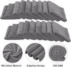 Shimeyao Edgeless Microfiber Plush Towels for Cars Detailing Drying Wash Polishing Absorbent Cleaning Cloths, 500 GSM