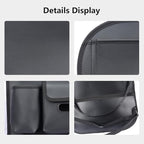 Viaviat Car Seat Organizers Waterproof Backseat Protector with Storage Pocket Large Leather Kick Mats for Kids Pets Automobile SUV Truck (Black, Large Pocket)