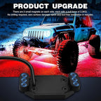 Nilight RGB LED Rock Lights Kit 4 PCS Underglow Multicolor Neon Light Pod with Magnetic Base Bluetooth App Control Flashing Music Mode IP68 Wheel Well Light for Truck ATV UTV RZR SUV