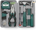 Hi-Spec Small Tool Kit Compact Set for Home and Office DIY, 25-Piece Green Mini Tool Box for Basic Household Repairs, Starter Toolkit in a Portable Toolbox Case.