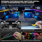 Dreamcolor Acrylic Interior Car LED Strip Light with USB/Type C, RGB 6 in 1 with 187 inches 650 LEDs Strip, Dynamic Chasing Music Sync Neon Ambient Lighting Kits