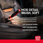 Griot's Garage Soft MOD Detail Brush Head and Handle, Bristle Scrubber for Car Detailing and Light to Medium-Duty Cleaning, Standard Size