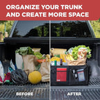 TRUNKCRATEPRO XL Heavy-Duty Trunk Organizer – Reinforced SUV & Truck Cargo Storage with 6 Adjustable Compartments, Non-Slip Base & Securing Straps (Foldable Design, Grey)