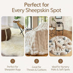 WaySoft Sheepskin Rug Brush with Premium Natural Beech Wood Handle, Restores Softness & Fluff, Gently Removes Dirt, Ideal for Sheepskin Rug Care, Includes Hanging Leather Strap for Easy Storage