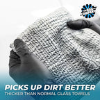 The Rag Company - Wrinkle Knit Glass Towel - Professional 500 GSM Microfiber Window Cleaning Cloths, Streak-Free Dual-Sided Design, 16in x 16in, 3-Pack (South Korea)