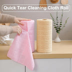 Ferdilan 80 Pack Microfiber Cleaning Cloth Roll,Lint Free Rags Paper Towels & Tear Away Reusable Towels,Washable Shop Rags,Wash Cloths Dish Rags(12" x 12") for Car Kitchen Window Garage-Pink
