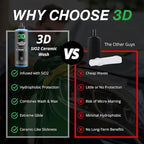 3D SiO2 Ceramic Wash & Wax Soap GLW Series – pH Neutral Car Shampoo with Hydrophobic Protection & Deep Gloss | SiO2 Coating | Scratch-Free Detailing |16 oz