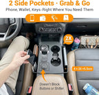 Center Console Side Organizer Tray Compatible with 2021-2025 Ford Bronco Sport Interior Accessories Storage Box Gear Shift Panel Trim Cover Black