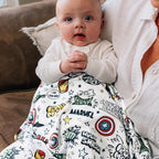 Milk Snob Marvel Infant Boy/Girl Swaddle Blanket, Soft Receiving, Security and Play, Toddler Infant Newborn Bedding, Baby Shower, Baby Registry Gift (Mighty Heroes) 34 * 34 inches