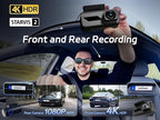 Pelsee P1 Pro 4K Dash Cam Front and Rear, STARVIS 2 Sensor, 64GB Card, Dual Dash Camera for Cars with Full-Color Night Vision, HDR WDR, ADAS, GPS, WiFi & Voice Control, 24H Parking Mode, 3.39" Screen