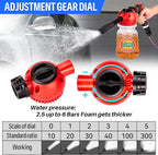 MYPIN 16 in 1 Car Wash Foam Gun, Foam Cannon,Adjustable Hose Wash Sprayer with 2.5 to 6 Bars Foam Blaster,Suitable for Car Cleaning and Garden Use with 1/2” Quick Connector (Clear)