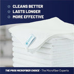 MW Pro Microfiber Cleaning Cloth | White (12 Pack) | Size 16" x 16" | All Purpose Microfiber Towels - Clean, Dust, Polish, Scrub, Absorbent