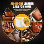 Leather Cleaner and Conditioner, Leather Repair Balm & Recoloring Cream, Furniture Salve for Leather Couch, Car Seat, Bag & Boot, Natural Formula Prevents Cracking, Fading & Water Stains - 8OZ