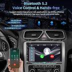 Double Din Car Stereo with Carplay&Android Auto,7 Inch HD Touchscreen Car Radio Support CD DVD Player,Bluetooth,Backup Camera,Mirror Link,SWC,Subwoofer,USB/TF/AUX Input, AM/FM Car Stereo Receiver