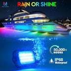 MICTUNING 2026 1000% Bright Q1 MAX RGB+IC LED Rock Lights, 48 LEDs 2 Pods Chasing Dreamcolor Extensible Underglow Multicolor Neon Light Underbody Lighting Kit for Truck ATV UTV Boat (No Controller)