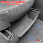 Under Seat Storage Box Compatible with 2025 2026 New Tesla Model Y Juniper Under-Seat Consoles Hidden Compartment Organizer Interior Accessories - TPE, Black (2 Pack)