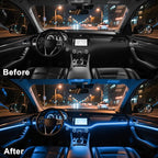 LED Lights for Car Interior - 5 in 1 Wireless Ambient Lighting Kit with 236" Fiber Optic, 16 Million Colors, APP Music Sync - Car Neon Lights for Cars, Trucks, SUVs（Cigarette）