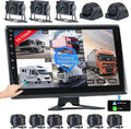 VOONOA RV Camera System with Carplay Android Auto, 5 1080P Wired Backup Camera & 10.1" HD Android 13 Touch Screen Parking Monitoring Navigation DVR BT for Semi Truck Trailer Camper Motorhome