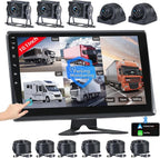 VOONOA RV Camera System with Carplay Android Auto, 5 1080P Wired Backup Camera & 10.1" HD Android 13 Touch Screen Parking Monitoring Navigation DVR BT for Semi Truck Trailer Camper Motorhome