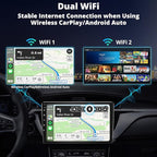 Portable AI Box CarPlay -2025 Upgrade Wireless CarPlay Adapter Compatible with YouTube, Plug & Play Smart AI Box Support DriveChat, Dual Bluetooth, Dual Wi-Fi, Max 128GB TF Card