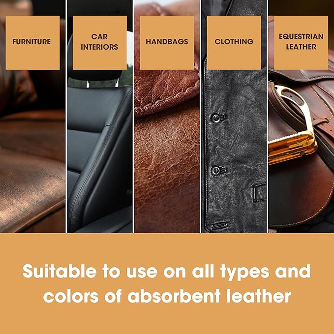 Furniture Clinic Leather Easy Restoration Kit | with Leather Recoloring Balm, Cleaner, Sponge, and Cloth | Leather Repair Kit for Scratched and Faded Furniture (Navy Blue)