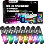 SHINIGHT Led Rock Lights for Trucks,16 Pods Lights for Jeep Brightness Truck underglow kit Exterior with App Control Flashing Music Mode RGB Lighting for UTV SUV ATV RZR Truck Accessories