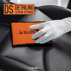 Suds Lab DS Detailing Scrub Sponge – Microfiber Scrub Pad for Car Detailing, Two Textures for Polishing & Scrubbing, Durable & Absorbent, Multi-Surface Use, Washable & Reusable – 6 Pack, Orange